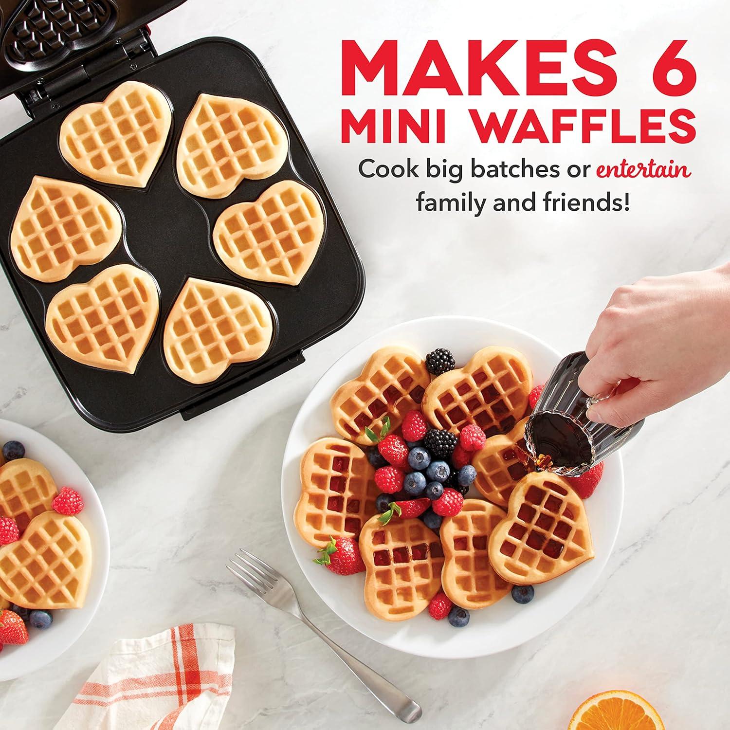 DASH Mini Waffle Maker 6 Corazones 7,62 cm Antiadherente
