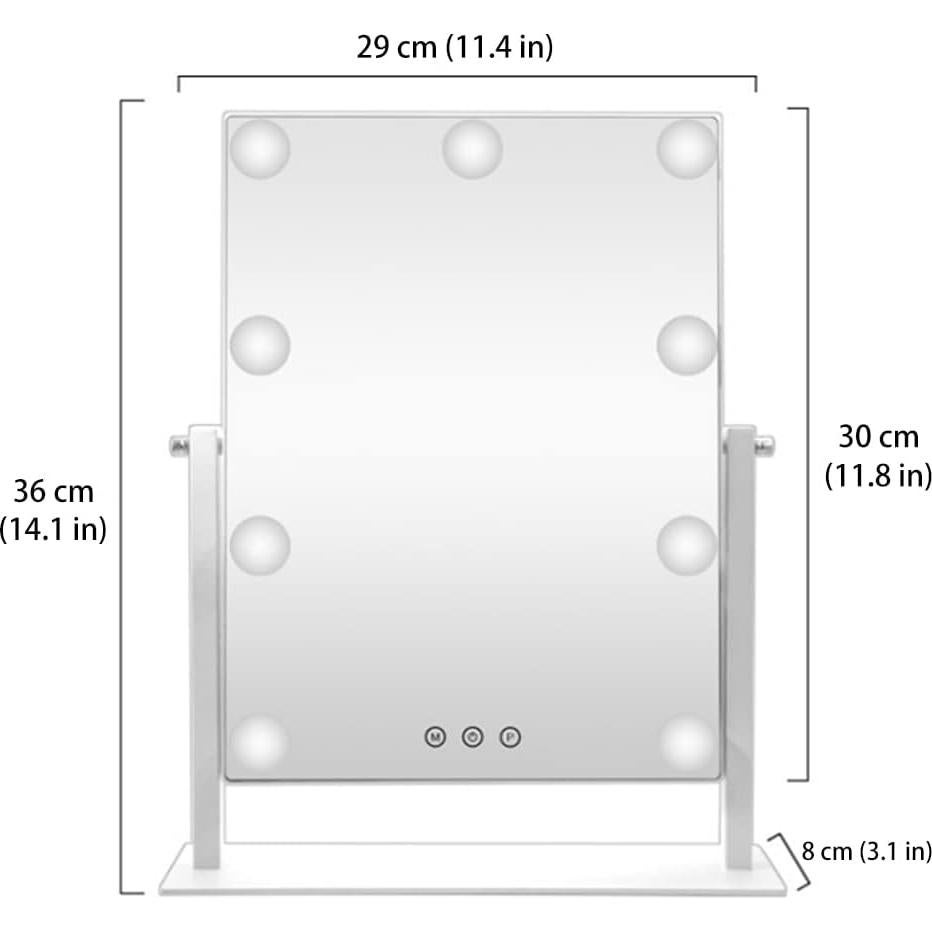Espejo de Tocador HIEEY con Luces 9 Bombillas Regulables
