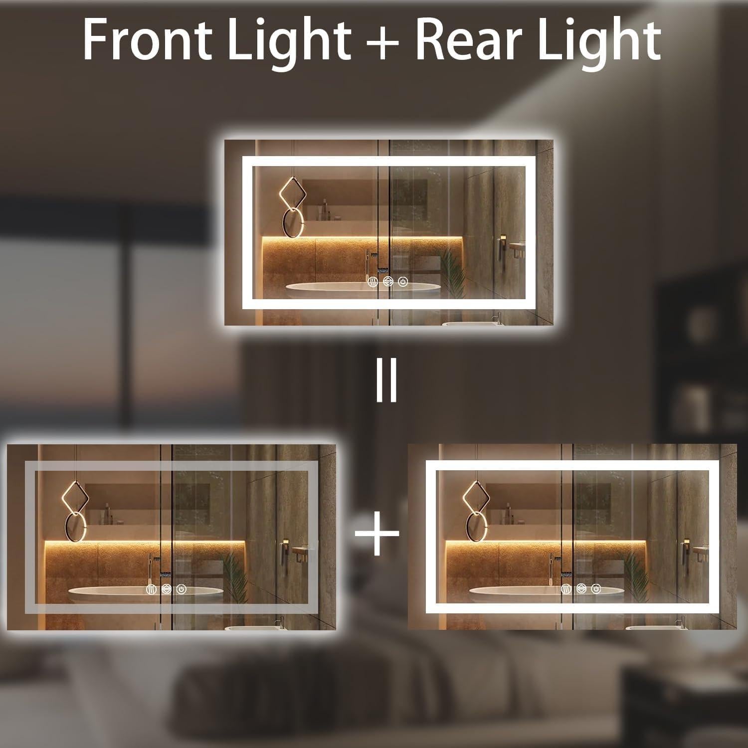 Espejo de Baño LED WISSMIELS 121,9x81,3 cm Táctil Dimmable