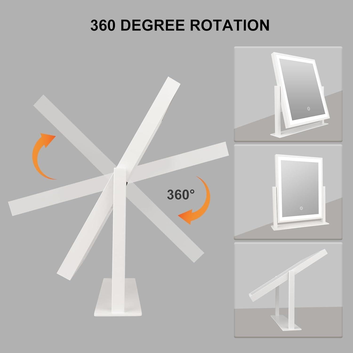 Espejo de Tocador Beelux LED 15.2" Blanco con Control Táctil