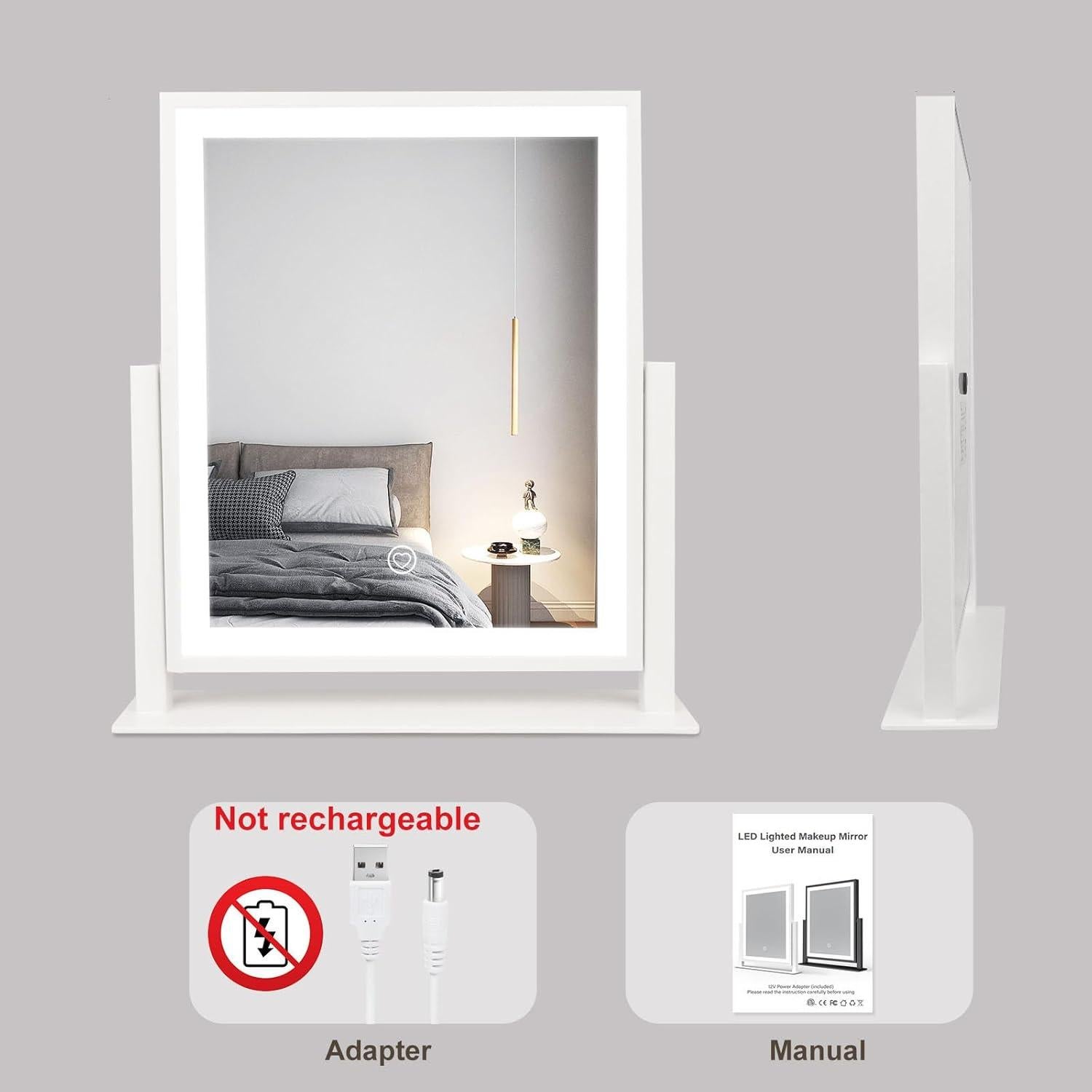 Espejo de Tocador Beelux LED 15.2" Blanco con Control Táctil