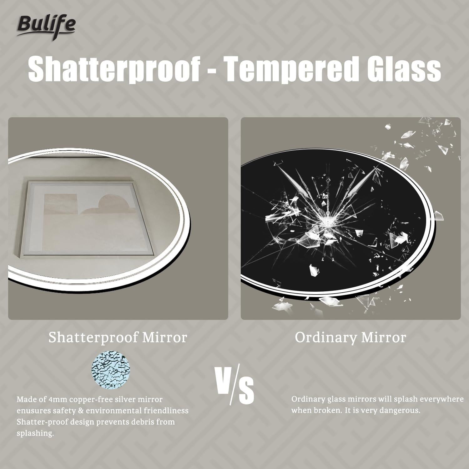 Espejo de baño LED ovalado BuLife 91x71 cm anti-vaho