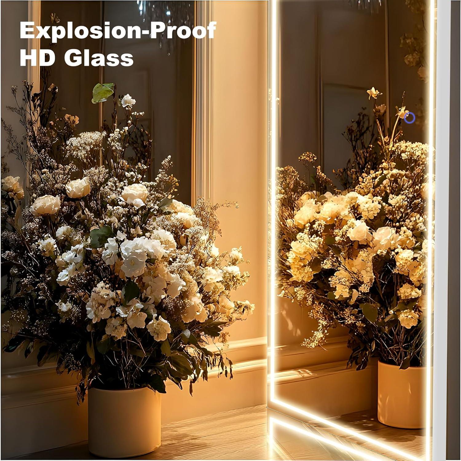 Espejo LED de Cuerpo Entero GlasFlength 160x50.8cm Plata