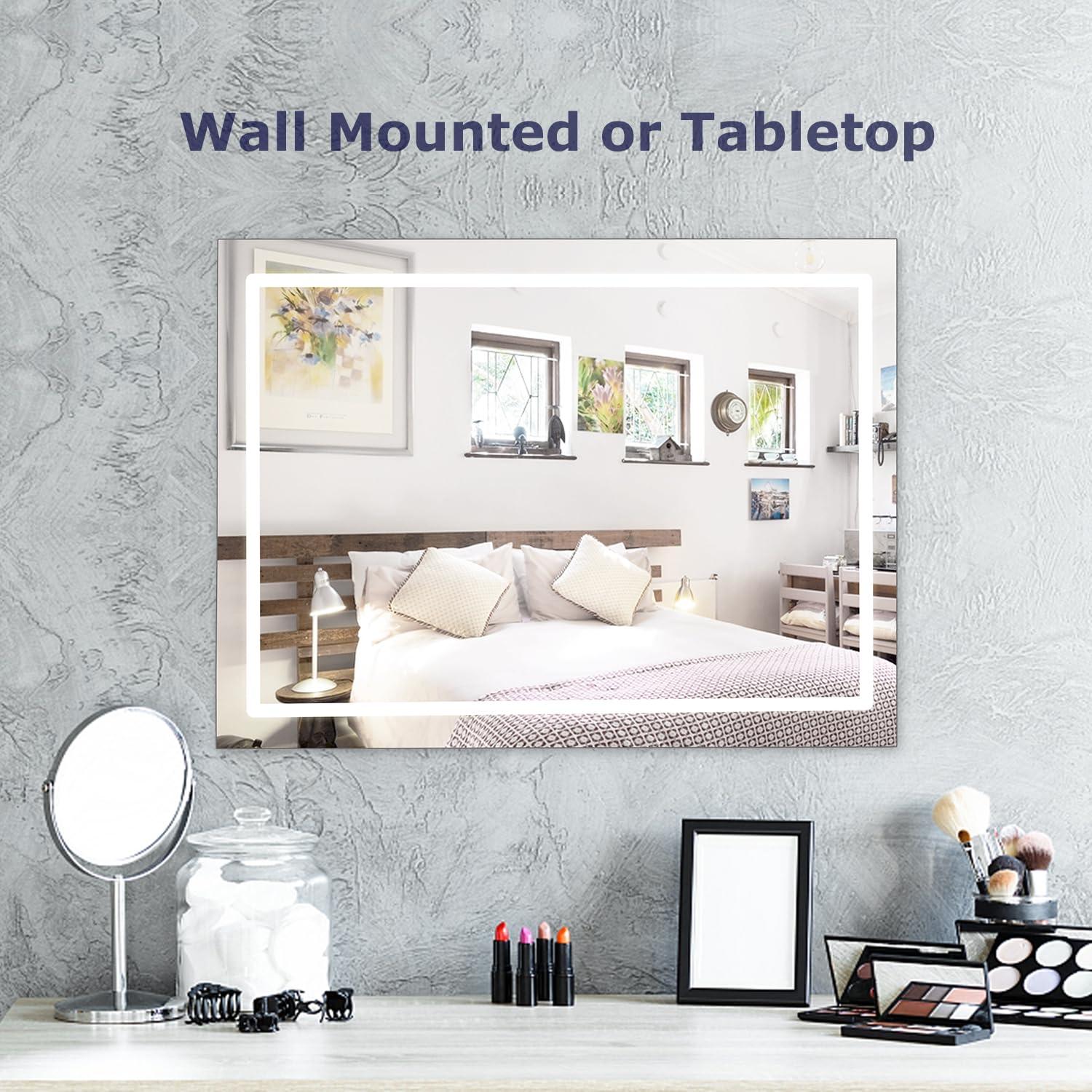 Espejo de Maquillaje Grande LilyHome con LED y 10X