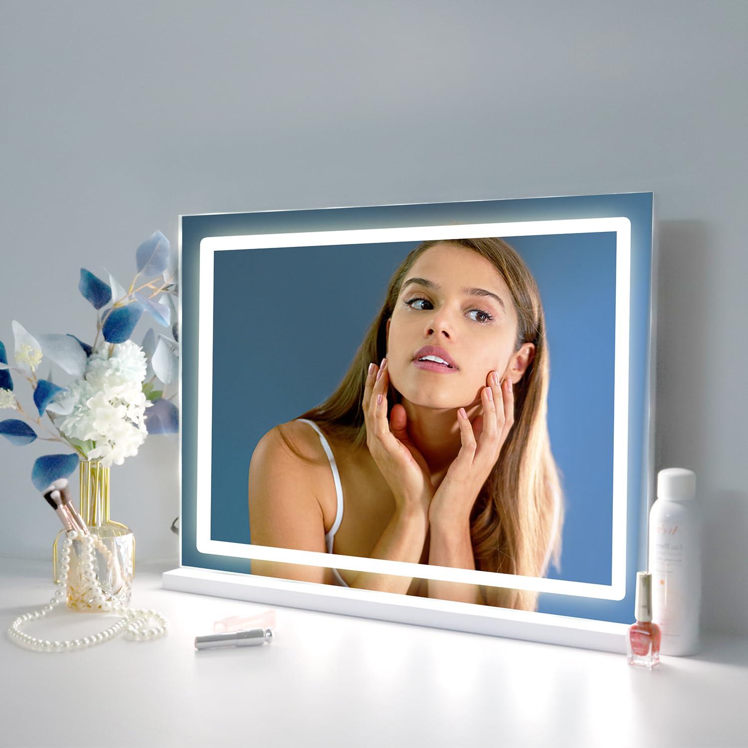 Espejo de Maquillaje Grande LilyHome con LED y 10X