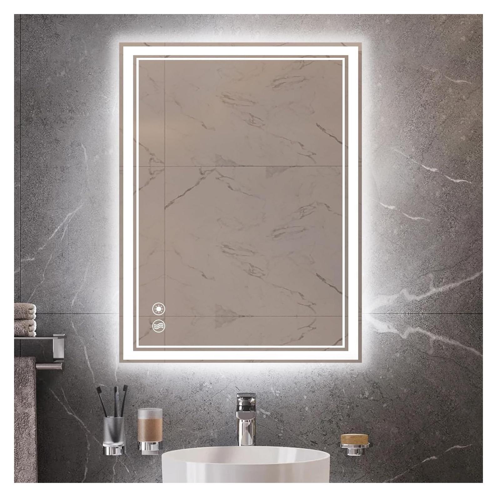 Espejo LED NESDCC 81x60 cm Baño Regulable Antiempañante