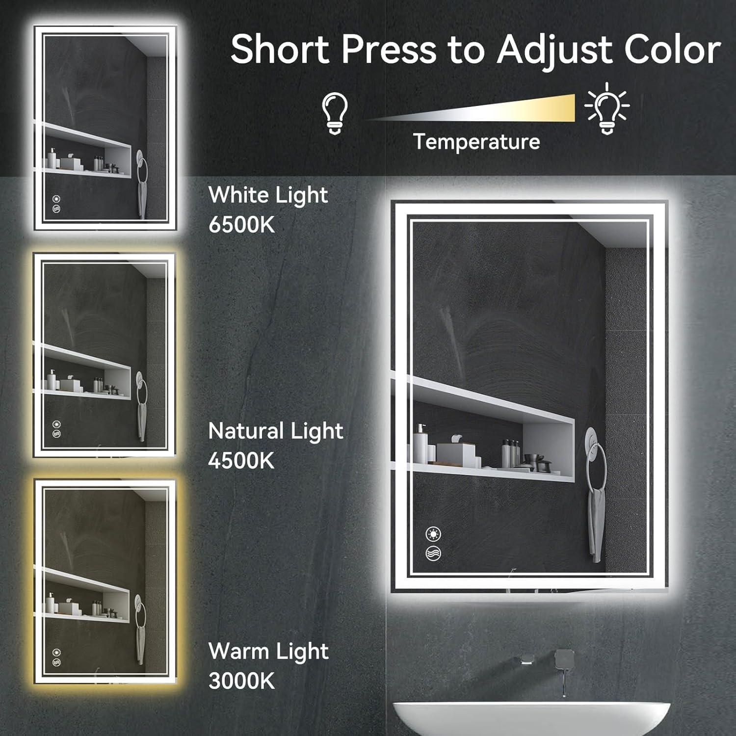 Espejo LED NESDCC 81x60 cm Baño Regulable Antiempañante