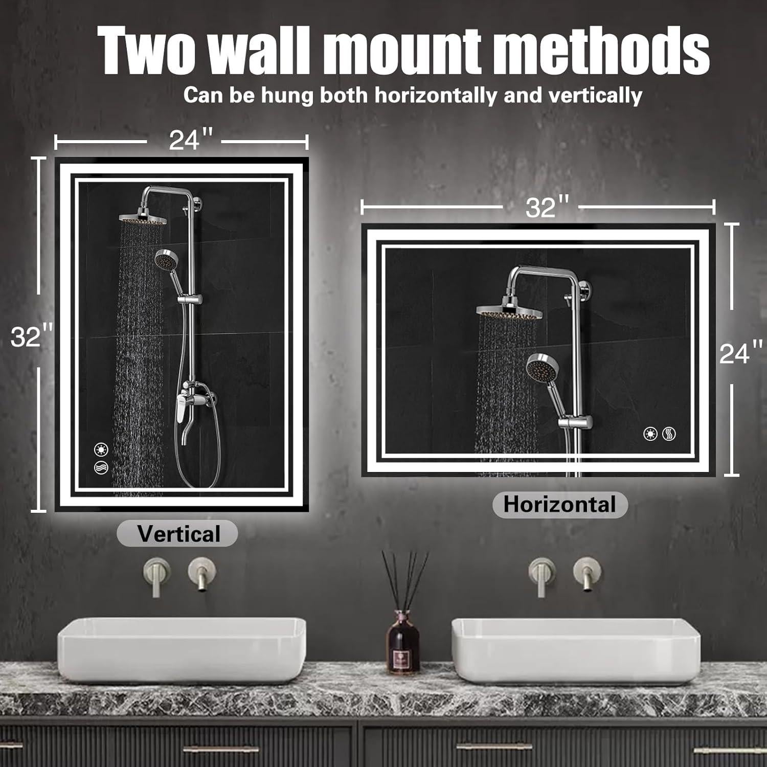 Espejo LED NESDCC 81x60 cm Baño Regulable Antiempañante