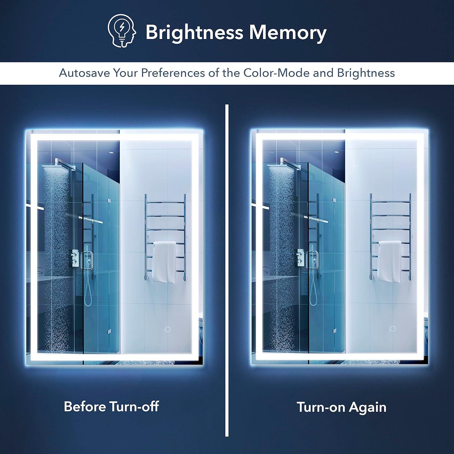 Espejo de Baño LED JONATHAN Y 101,6x91,4 cm Antivaho