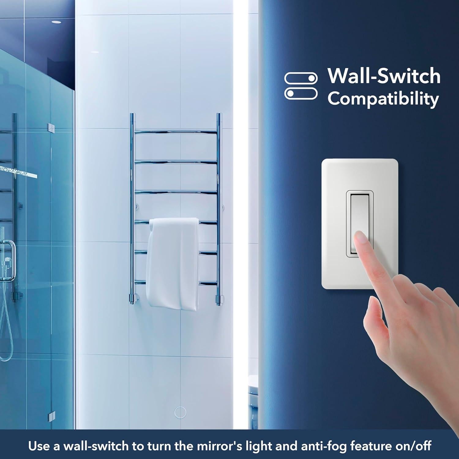 Espejo de Baño LED JONATHAN Y 101,6x91,4 cm Antivaho