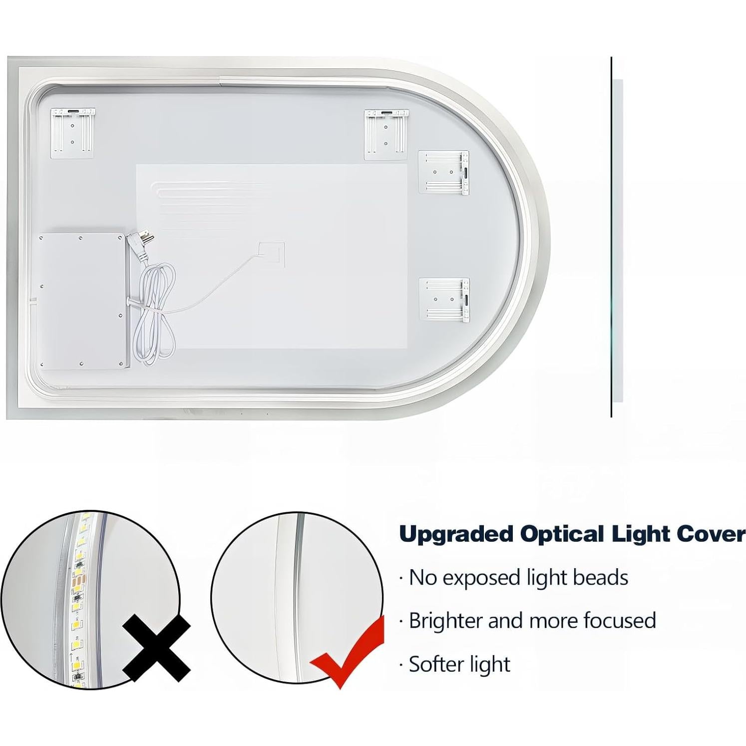 Espejo LED Arqueado Niccy 101.6x61 cm para Baño