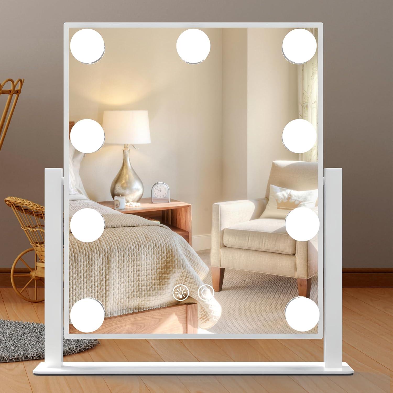 Espejo de Tocador Iluminado AMZNEVO 33x25cm 5X Aumento