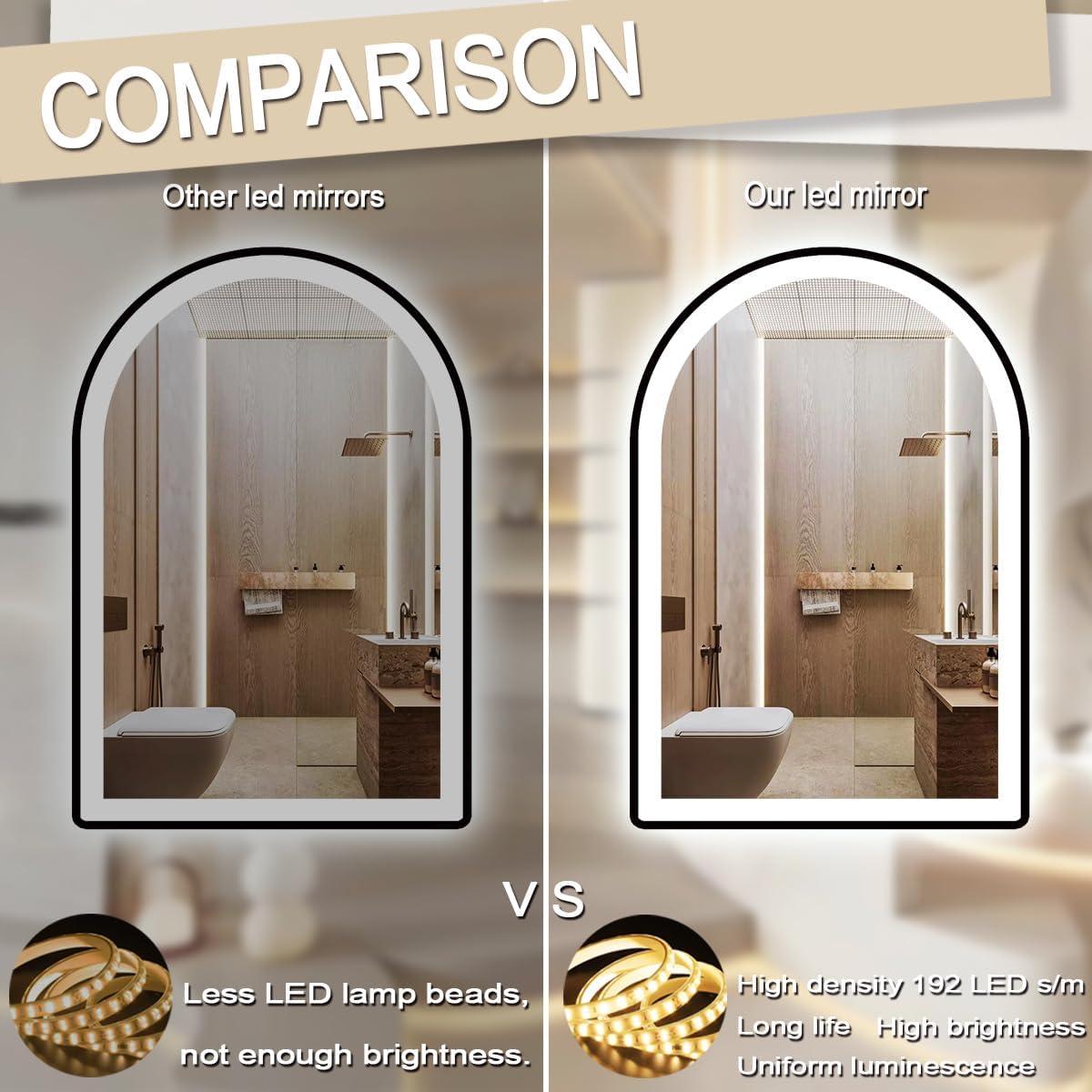 Espejo LED Arqueado THEKLA 60x40 cm con Luz Regulable