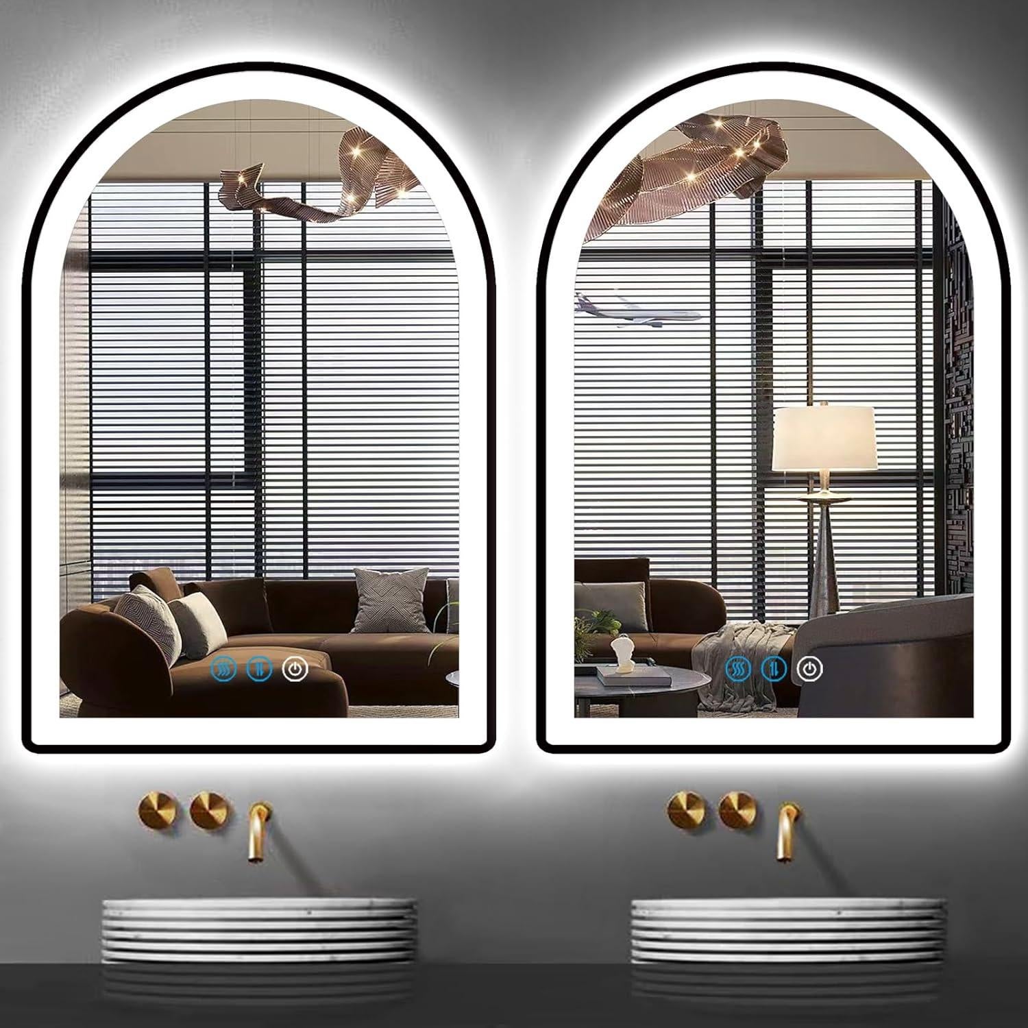 Espejo LED Arqueado THEKLA 60x40 cm con Luz Regulable