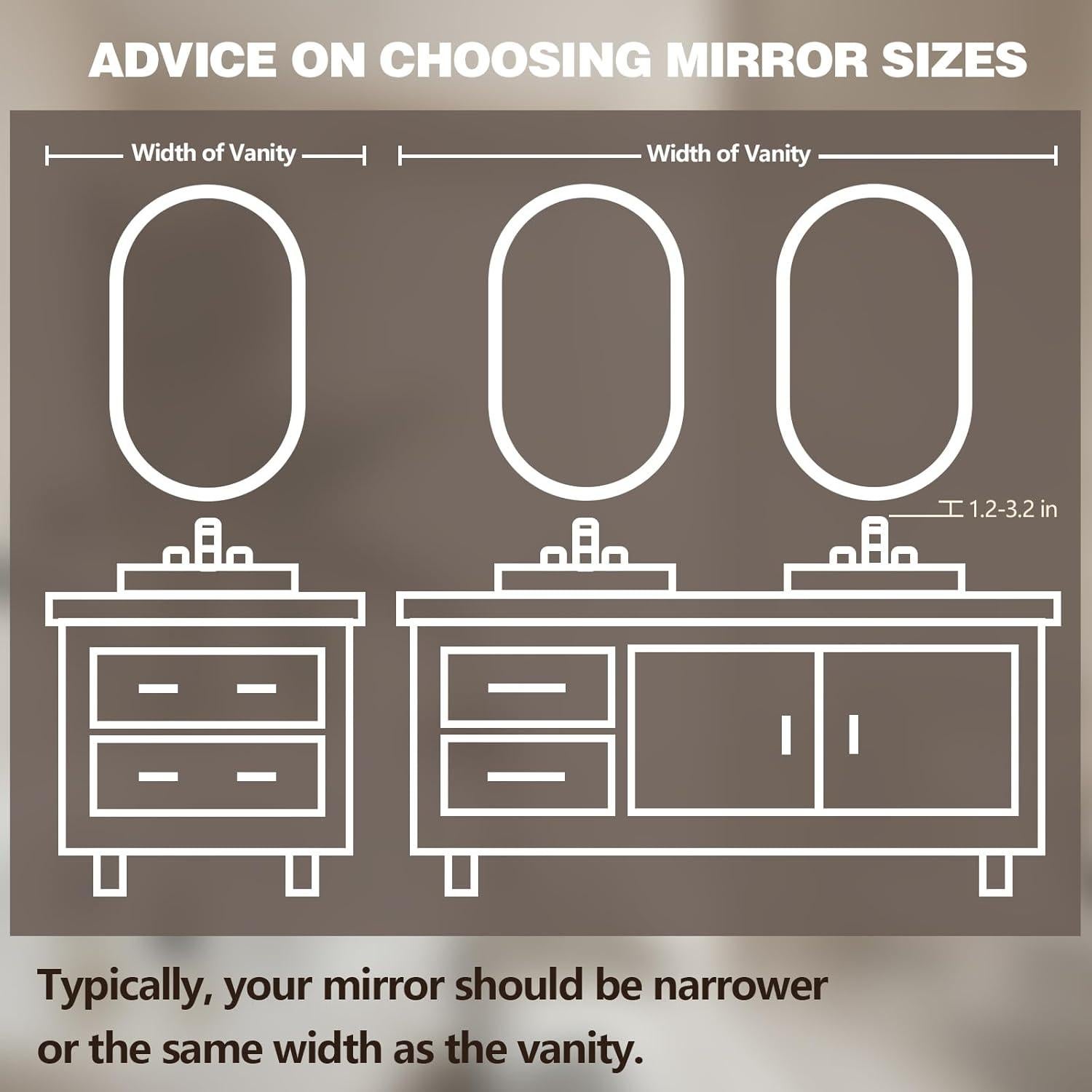 Espejo de Baño LED Ovalado TheiaMo 91x61 cm Negro