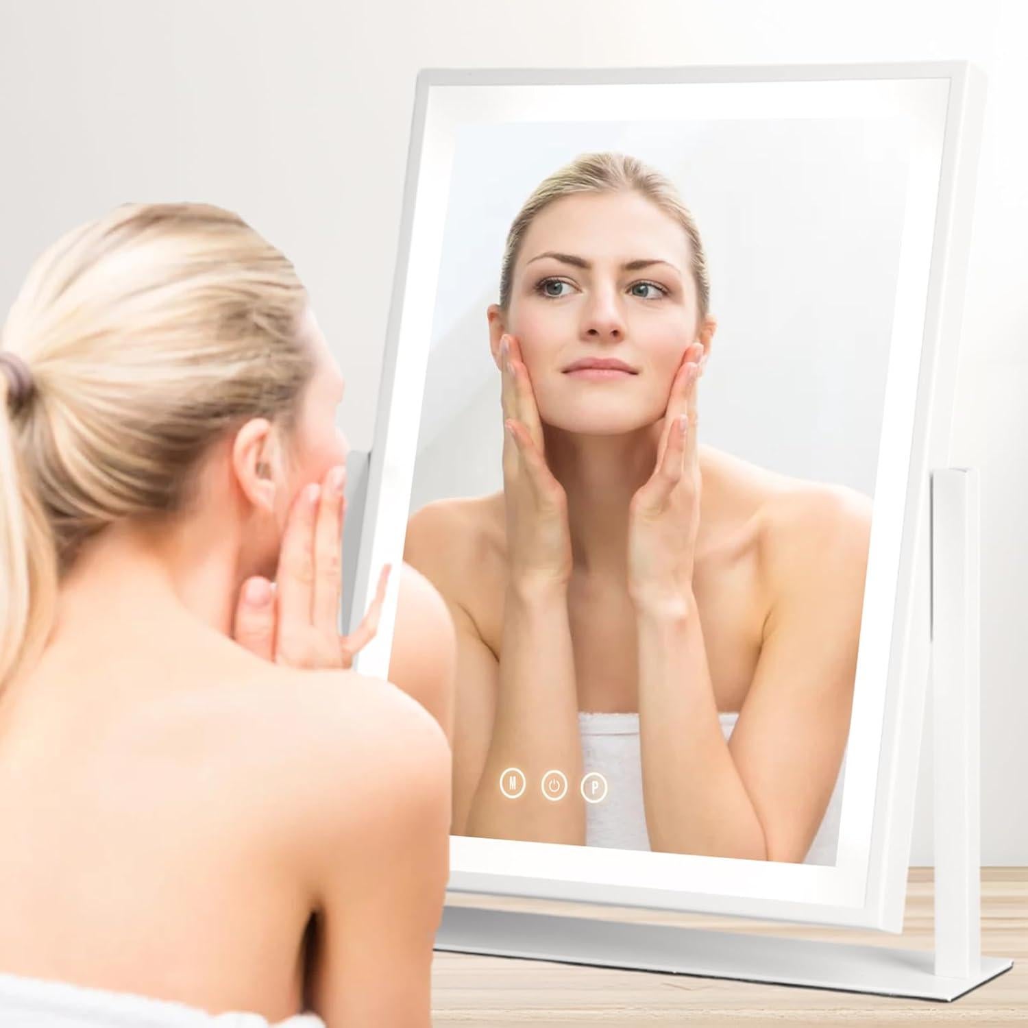 Espejo de Maquillaje Iluminado LED SJAIDASIFTM 10x 39.88x30.99cm