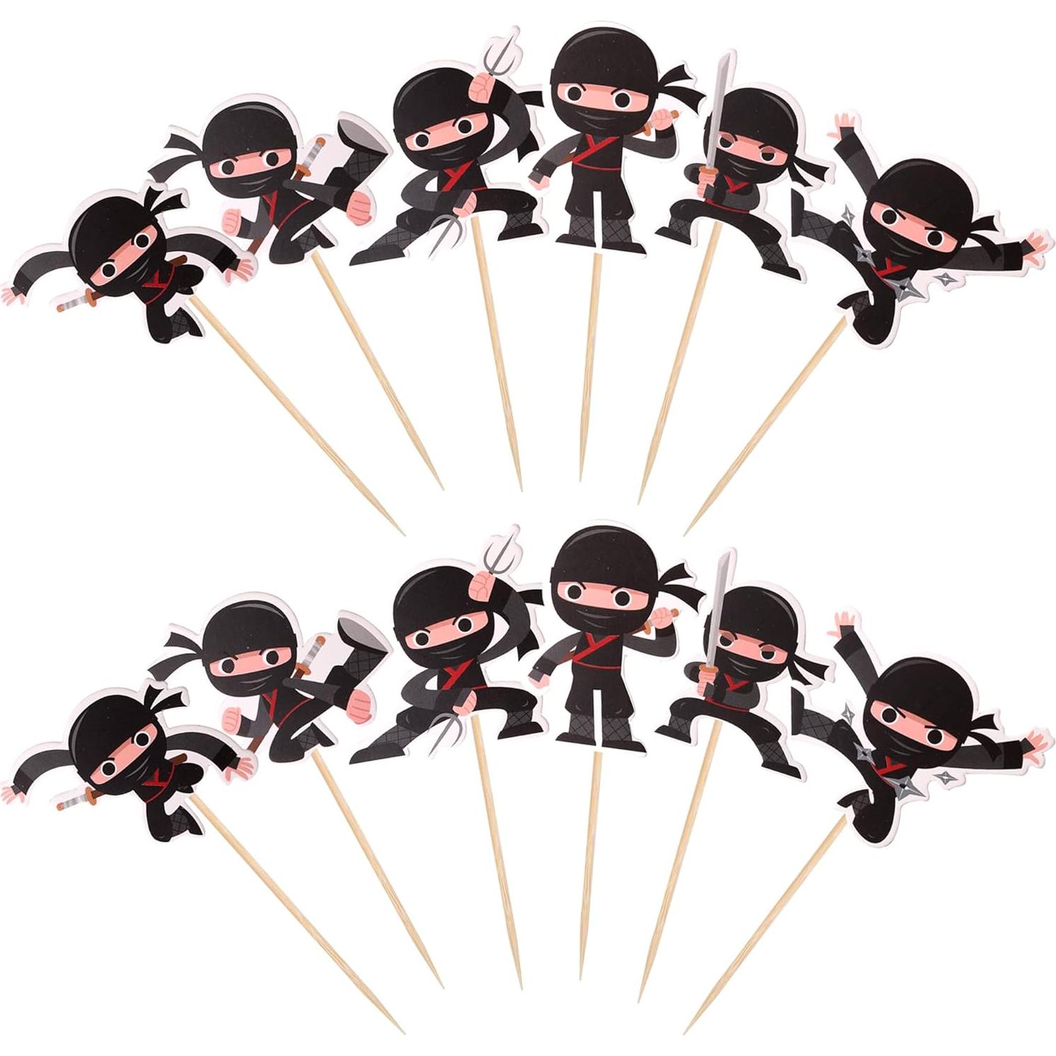 24 Adornos para Cupcakes Ninja ZHUOWEISM Decoración Fiesta