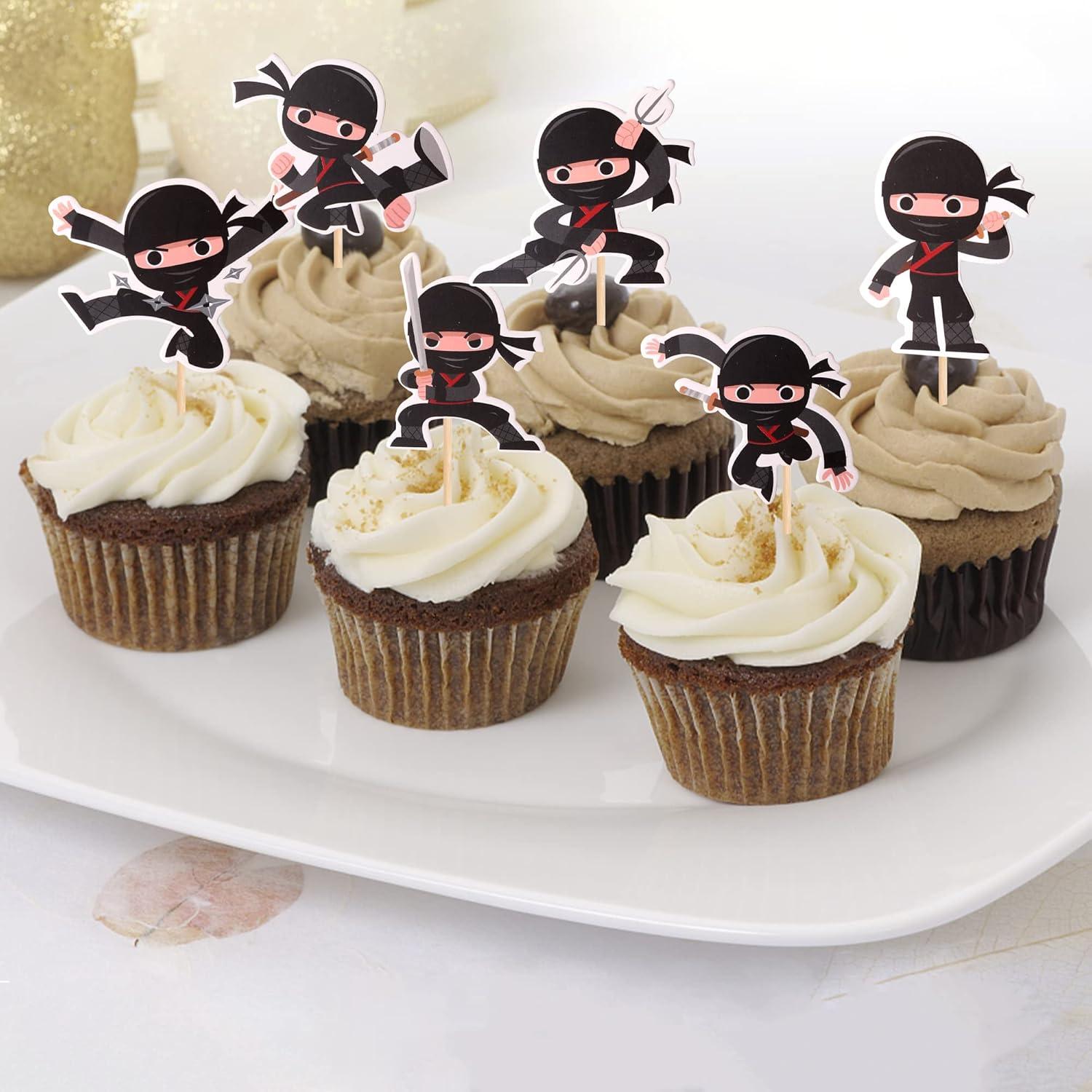 24 Adornos para Cupcakes Ninja ZHUOWEISM Decoración Fiesta