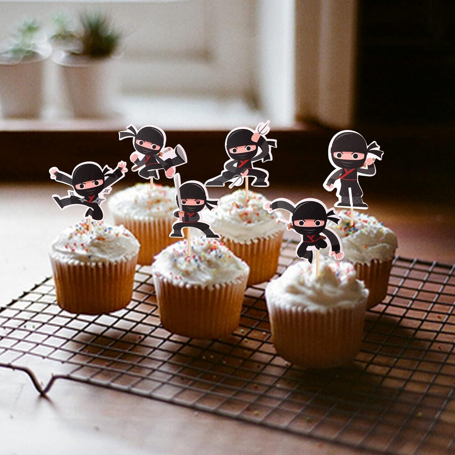 24 Adornos para Cupcakes Ninja ZHUOWEISM Decoración Fiesta