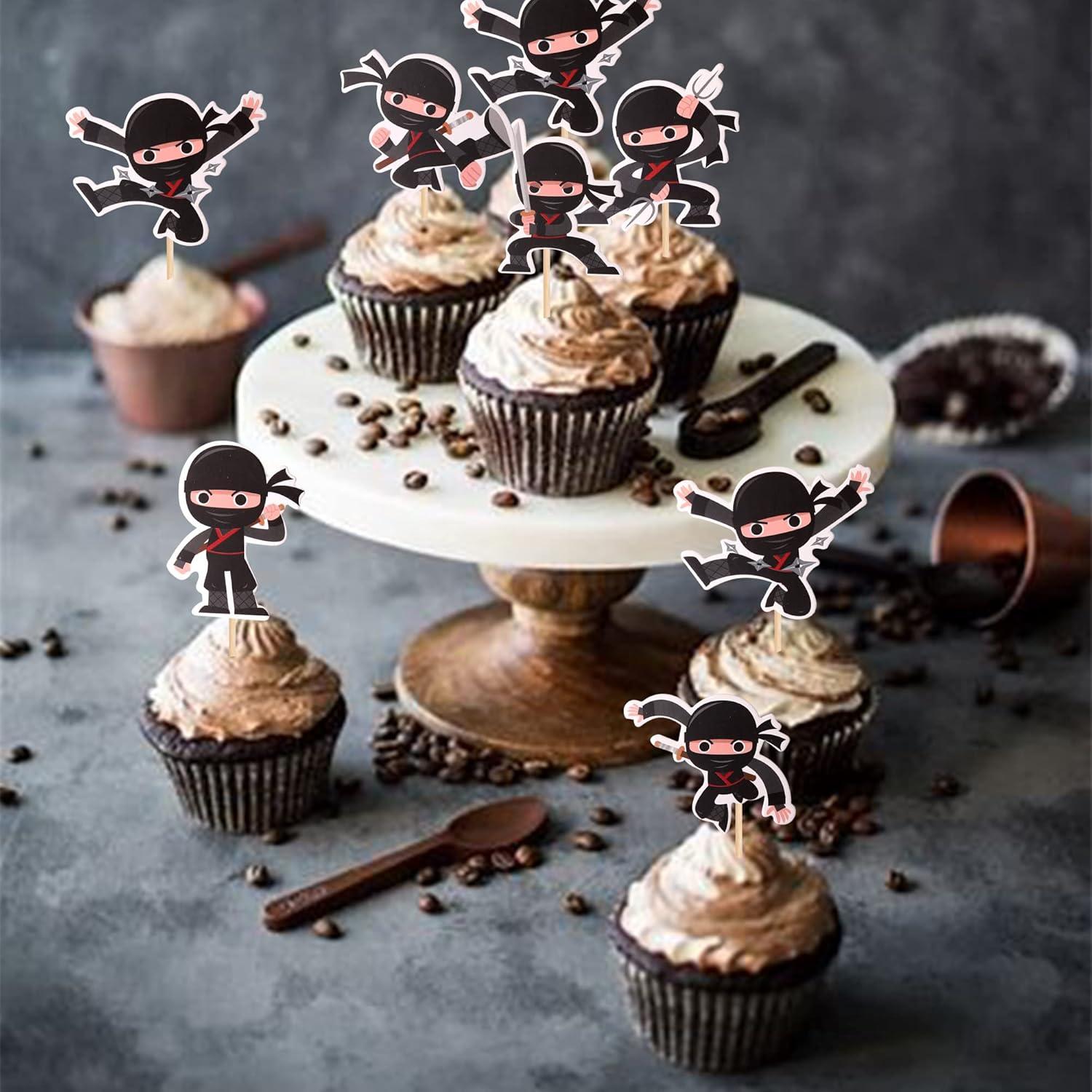 24 Adornos para Cupcakes Ninja ZHUOWEISM Decoración Fiesta