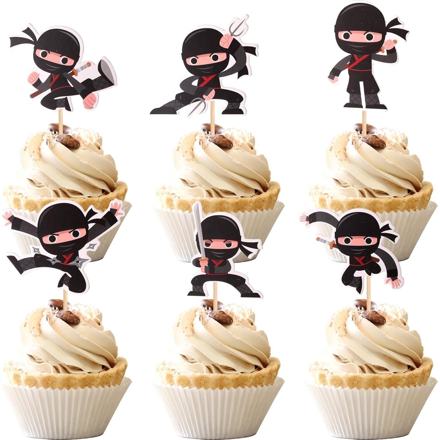 24 Adornos para Cupcakes Ninja ZHUOWEISM Decoración Fiesta