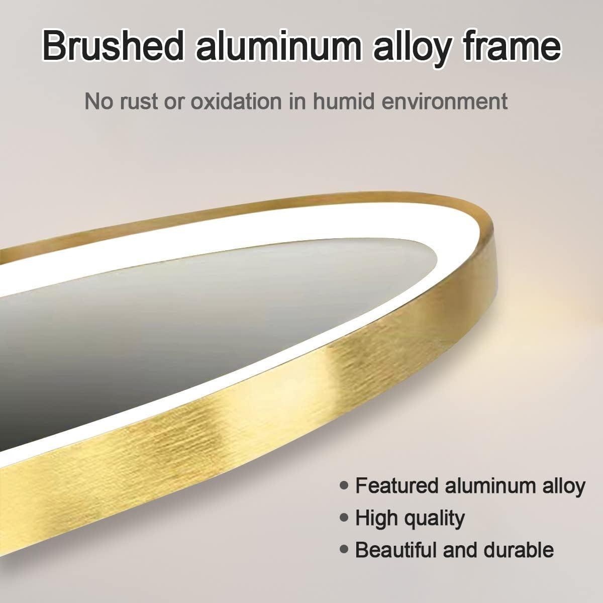 Espejo LED Redondo ARUMMA 50.8 cm Dorado Iluminado