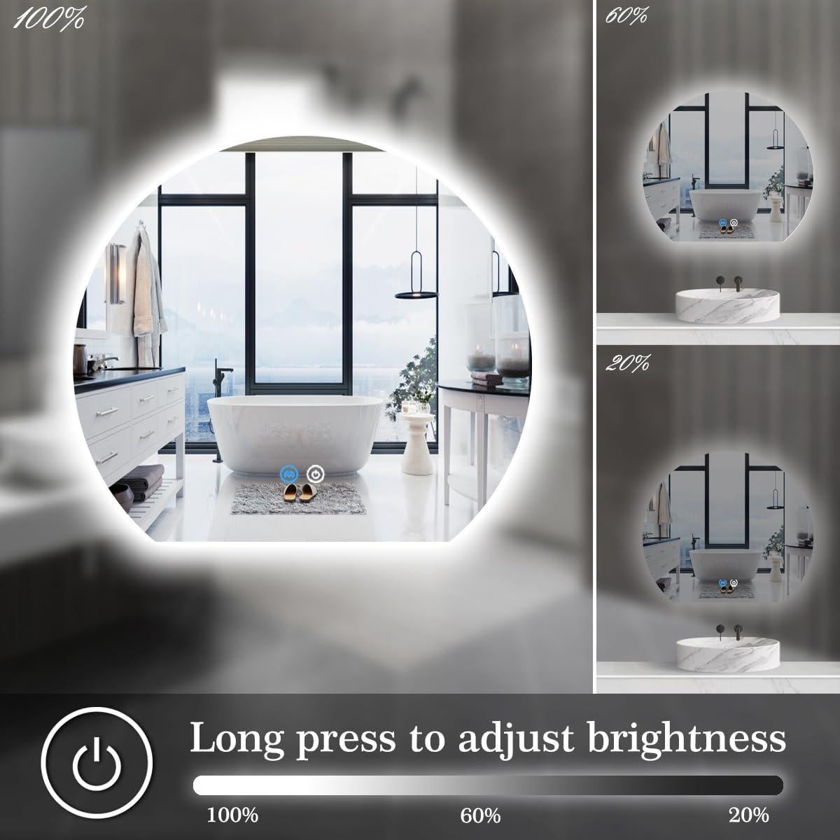 Espejo LED TiliKuly 76x66 cm Retroiluminado Anti-vaho