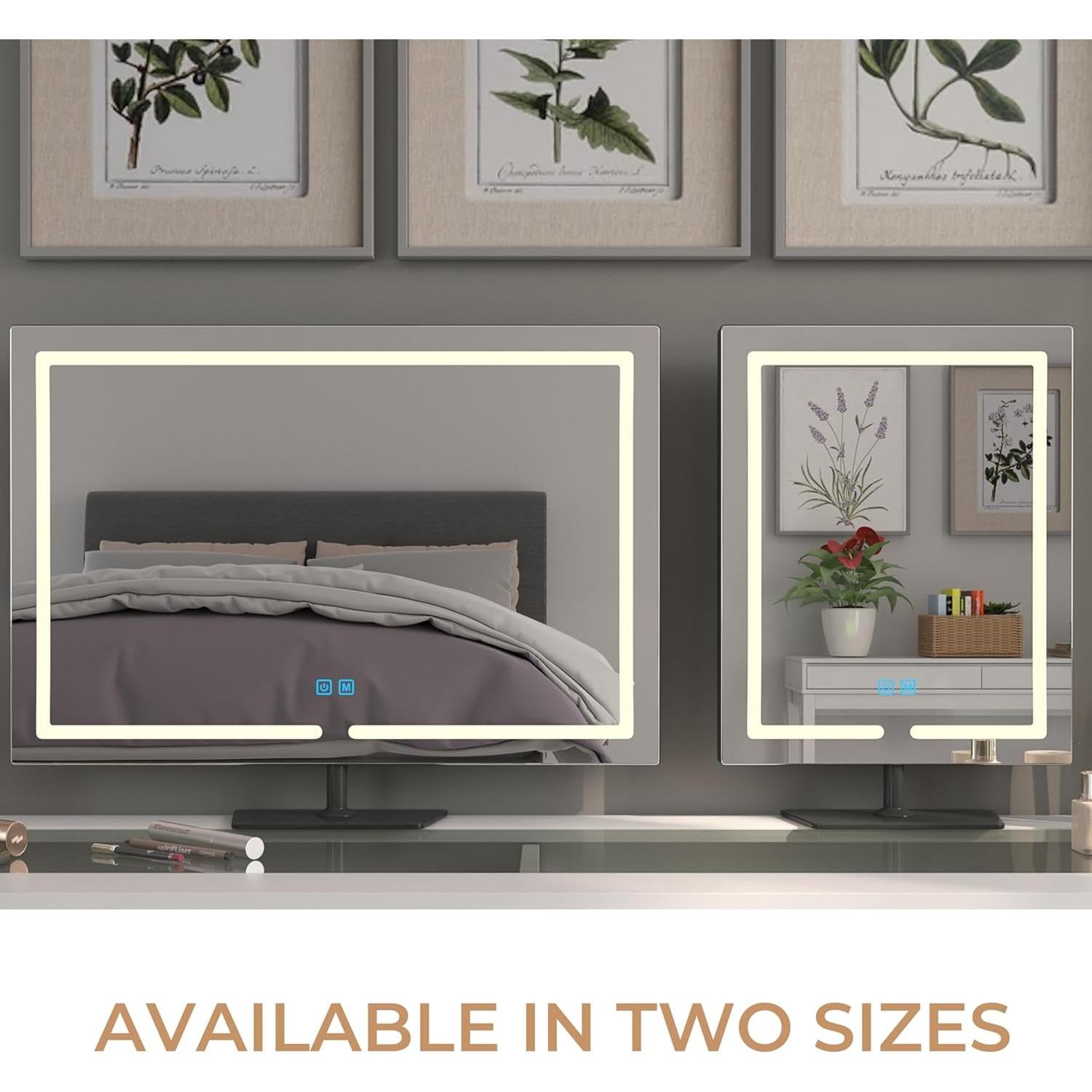 Espejo de Maquillaje Iluminado ENJNST 45x32 cm Bronce