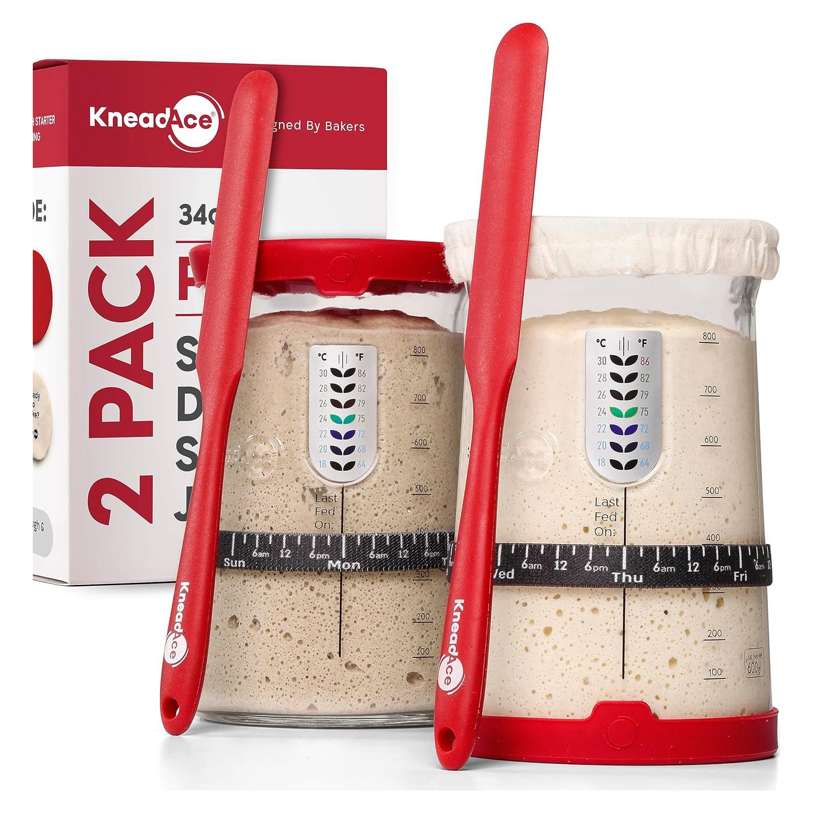 Kit de Inicio Pan de Masa Madre KneadAce 710 ml 2 Piezas