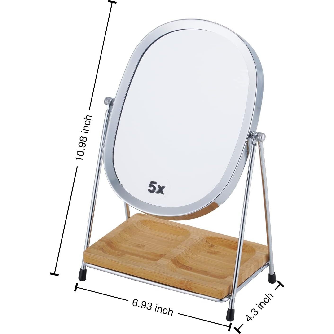 Espejo de Maquillaje JOYOEIKON 1X/5X con Bandeja de Bambú