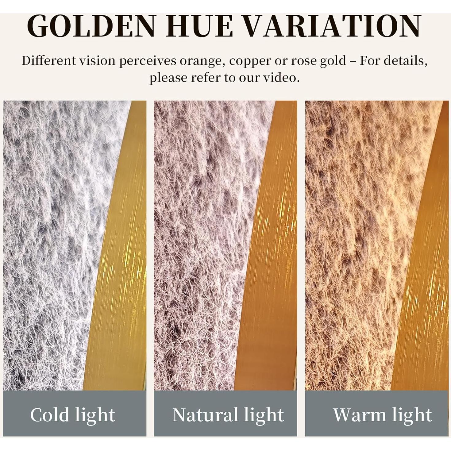 Espejo de Baño LED Redondo TheiaMo 60cm Dorado Iluminado