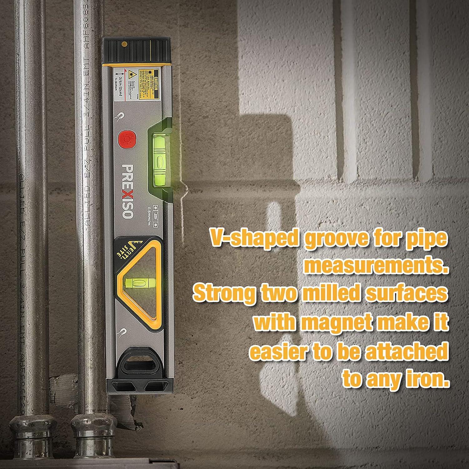 Nivel Láser 2-en-1 Prexiso 34.56 cm con Luz LED y Burbuja