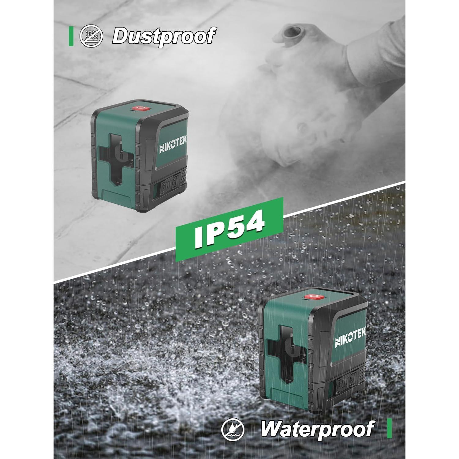 Nivel láser verde Nikotek NK02G autorregulable 100 pies