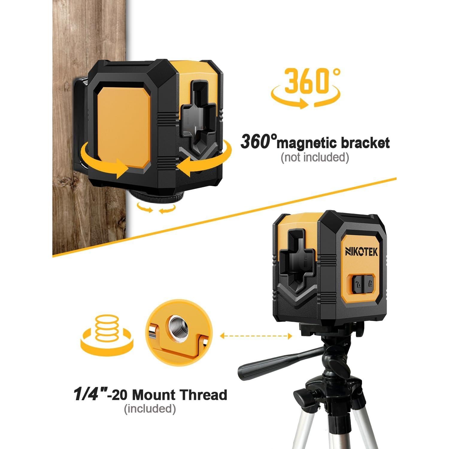 Nivel láser verde Nikotek NK01GT con trípode 100 pies