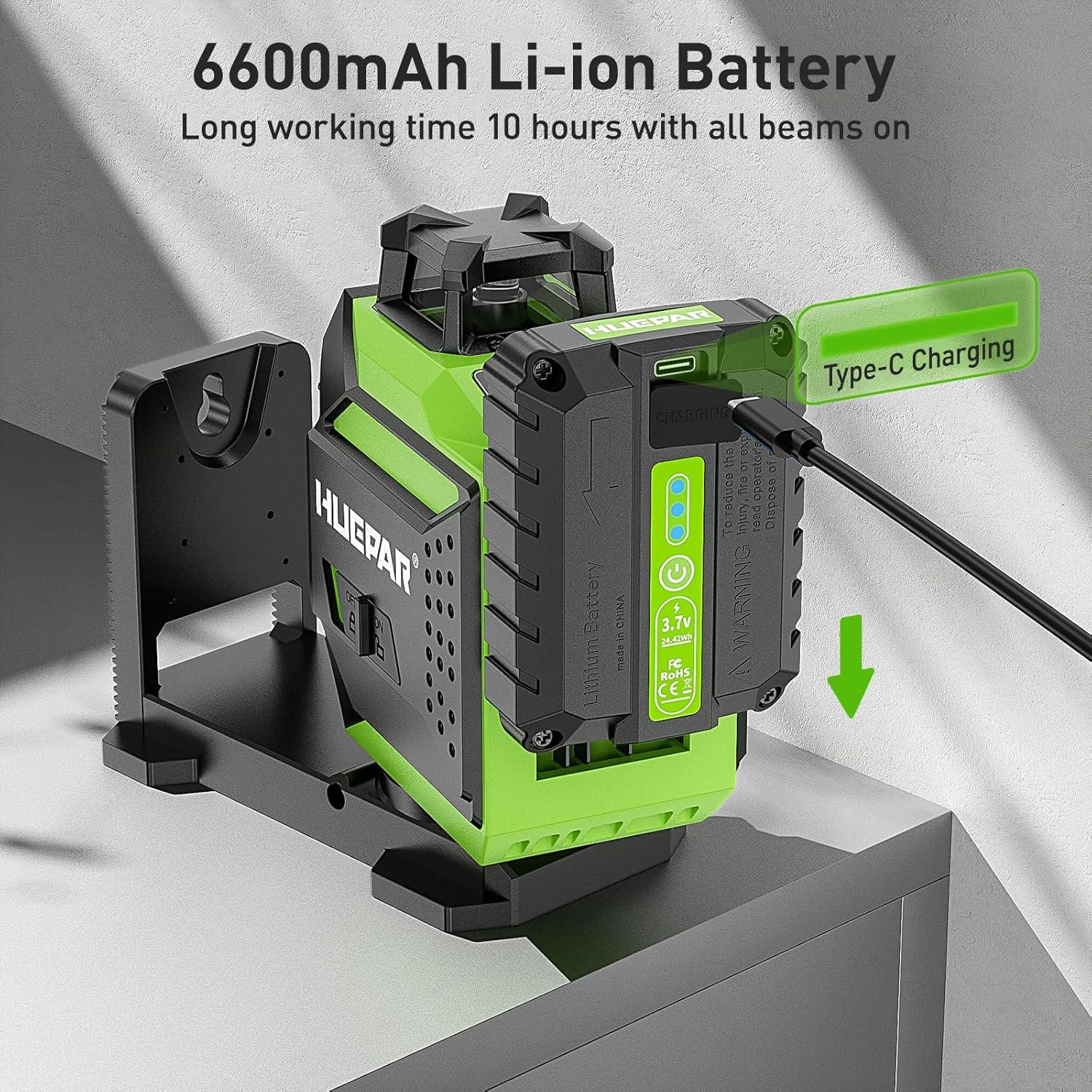 Nivel láser Huepar 3x360° Verde Autonivelante 703CG