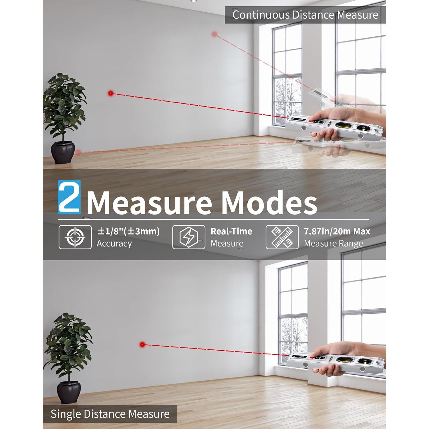 Nivel de Espiritu 3-en-1 Firecore con Medidor Laser 20m