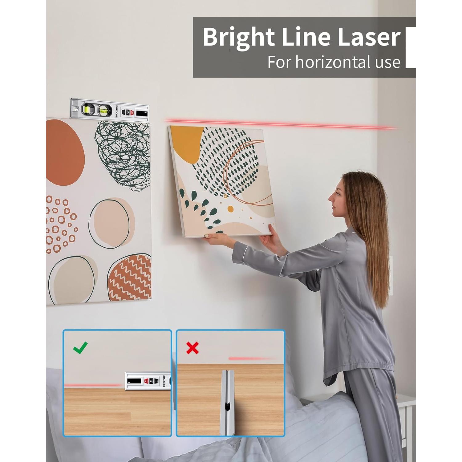 Nivel de Espiritu 3-en-1 Firecore con Medidor Laser 20m