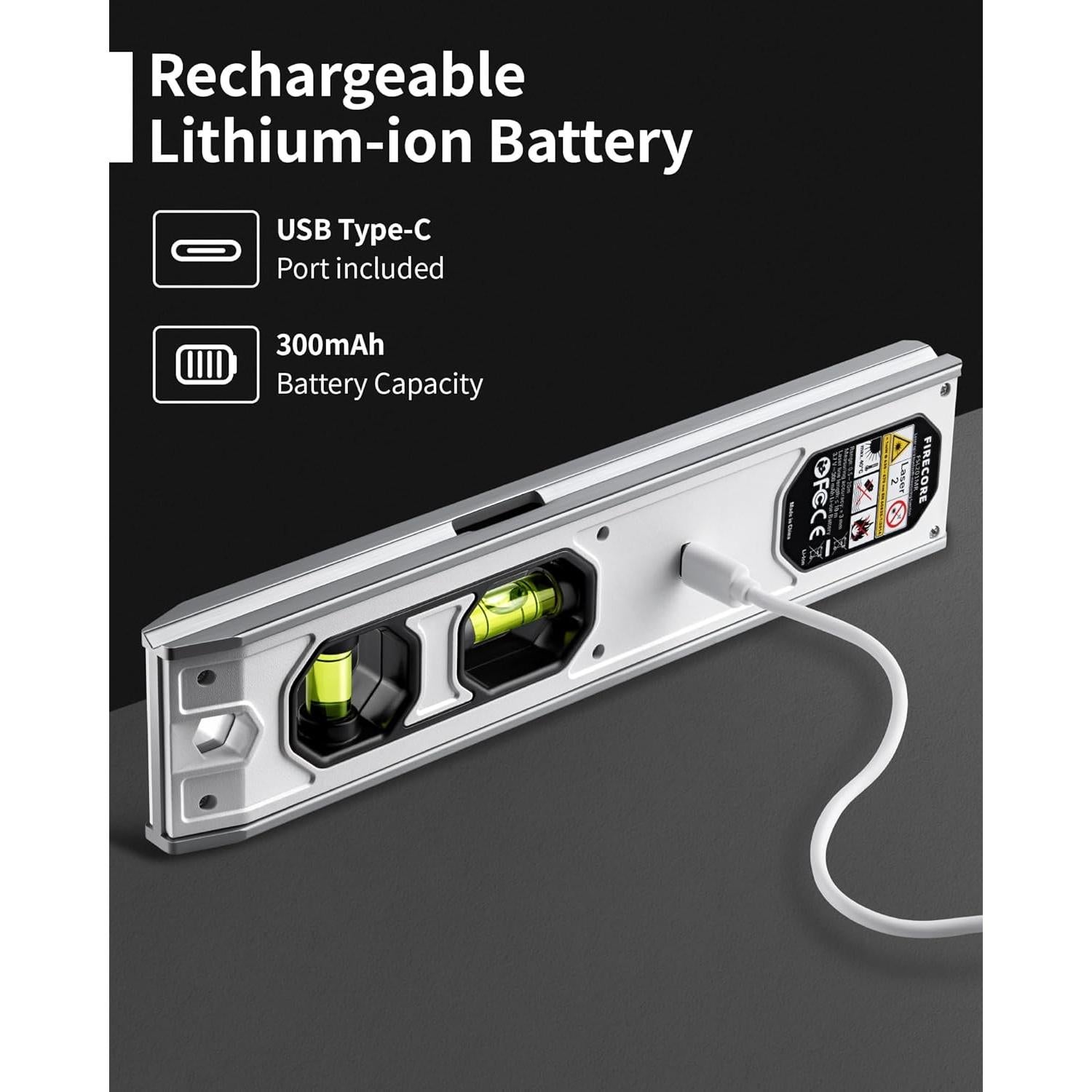 Nivel de Espiritu 3-en-1 Firecore con Medidor Laser 20m