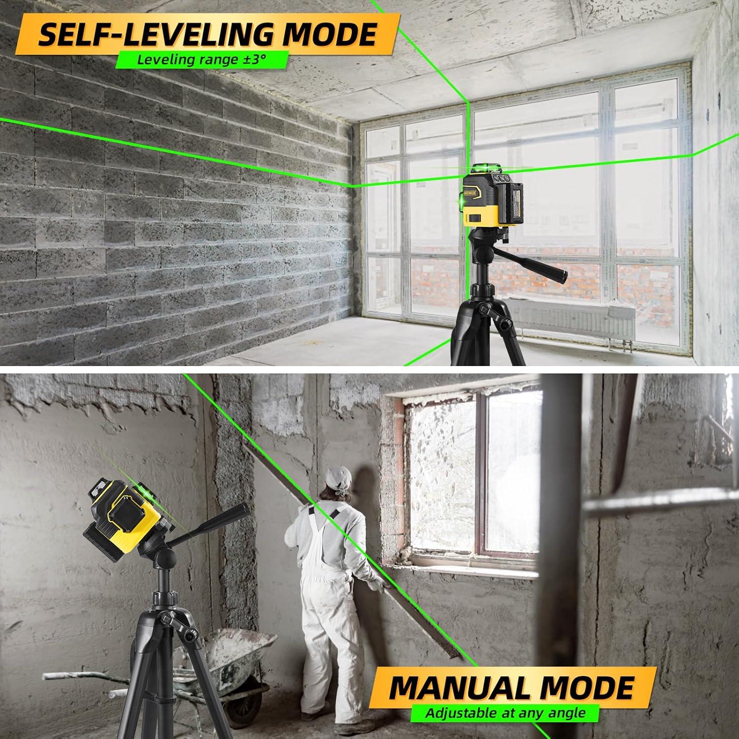 Nivel Láser IKOVWUK 3x360° Autonivelante 12 Líneas Verdes