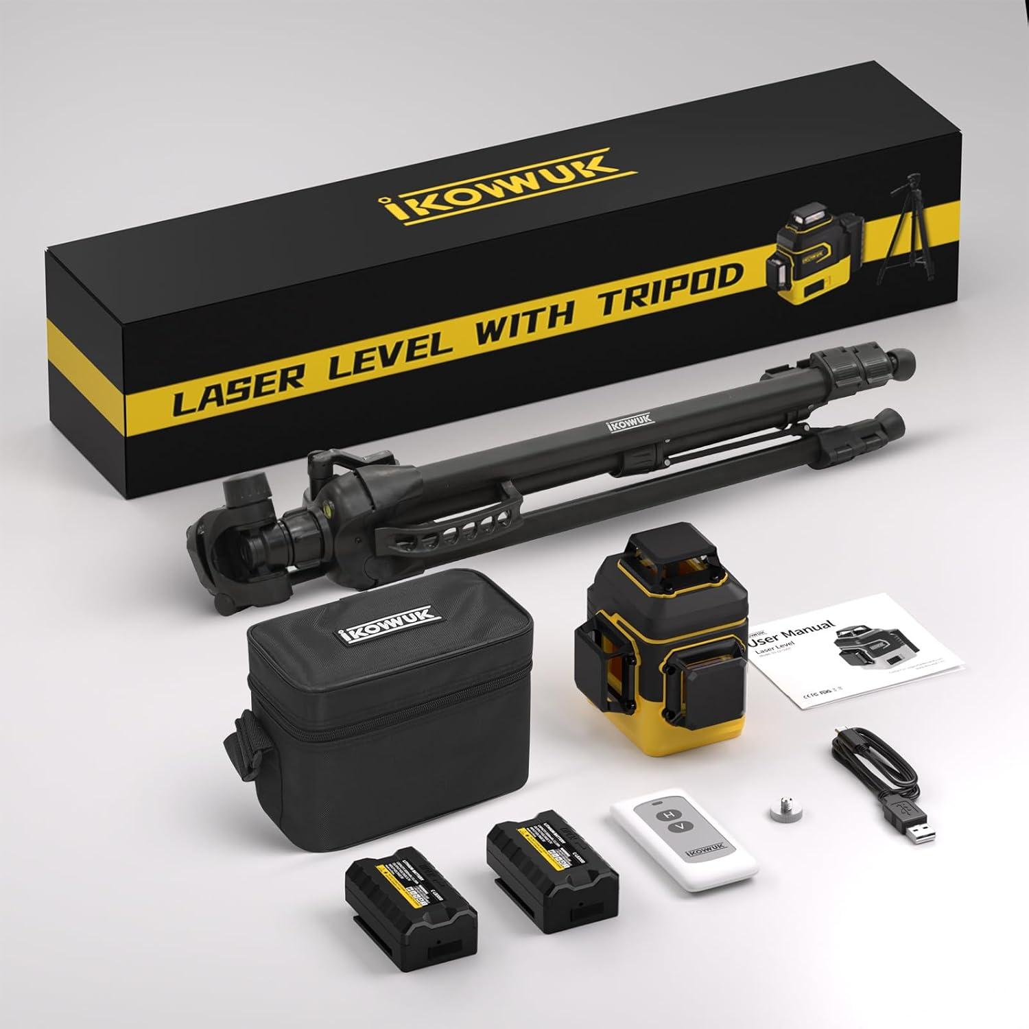 Nivel Láser IKOVWUK 3x360° Autonivelante 12 Líneas Verdes