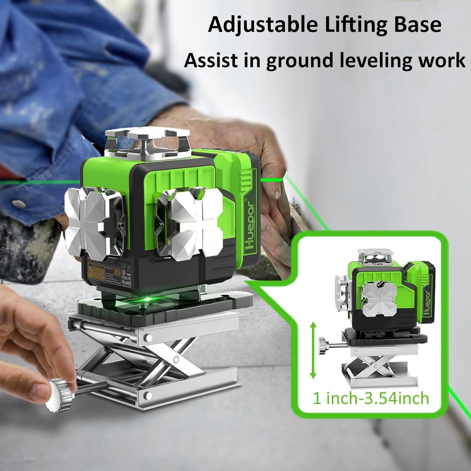 Nivel Láser Autonivelante Huepar P04CG 4D Verde 16 Líneas