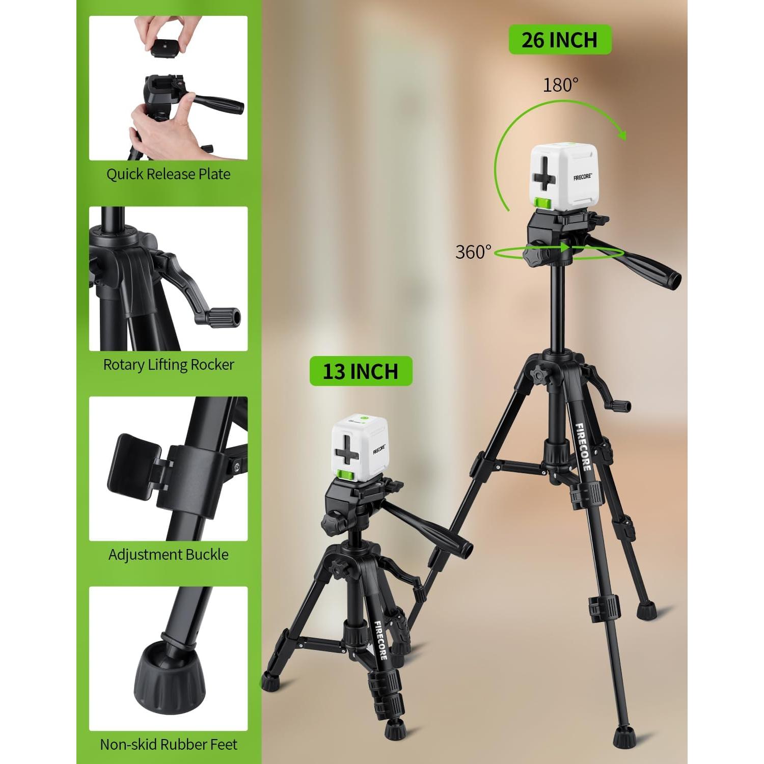 Nivel Láser Autonivelante Firecore G20 Verde con Trípode