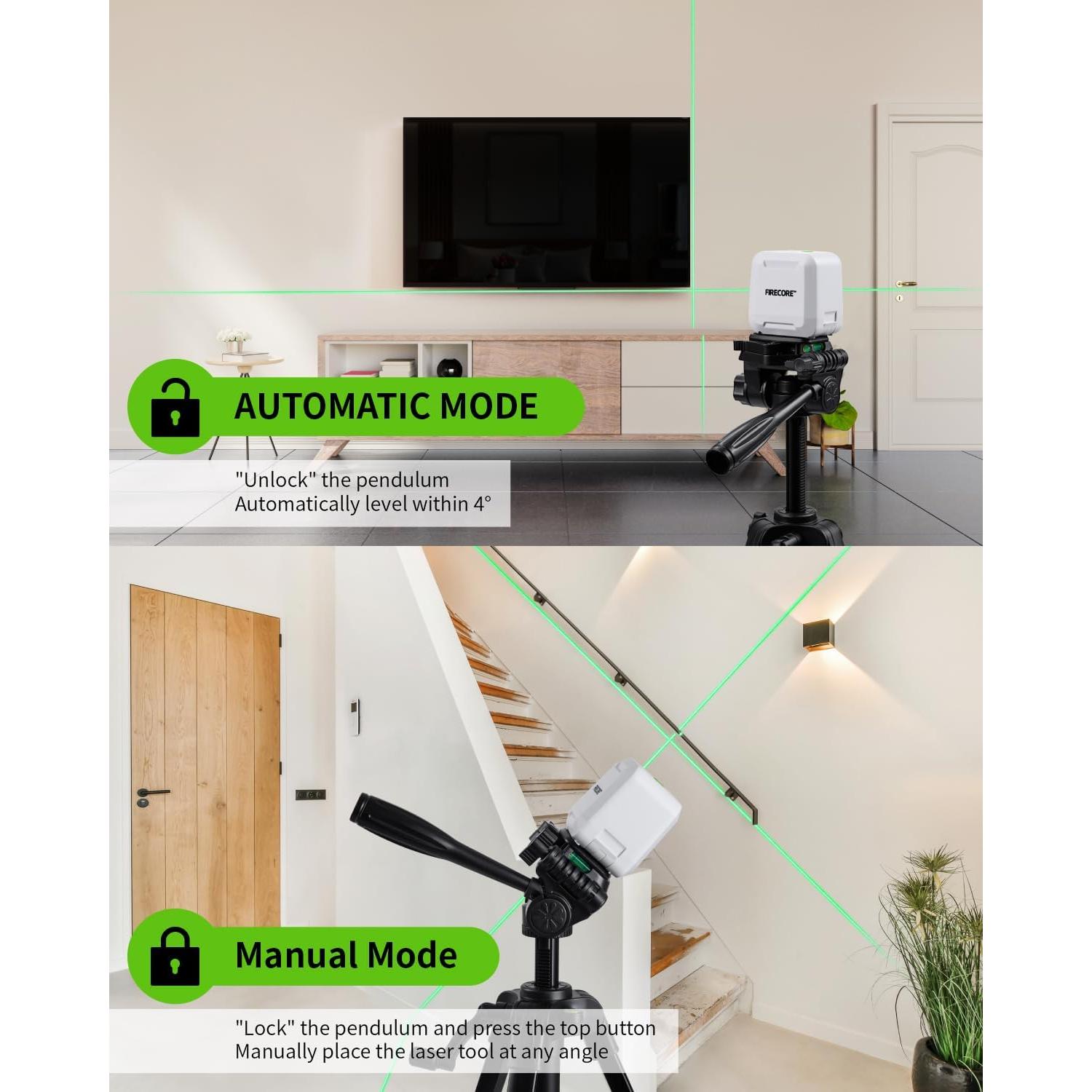 Nivel Láser Autonivelante Firecore G20 Verde con Trípode