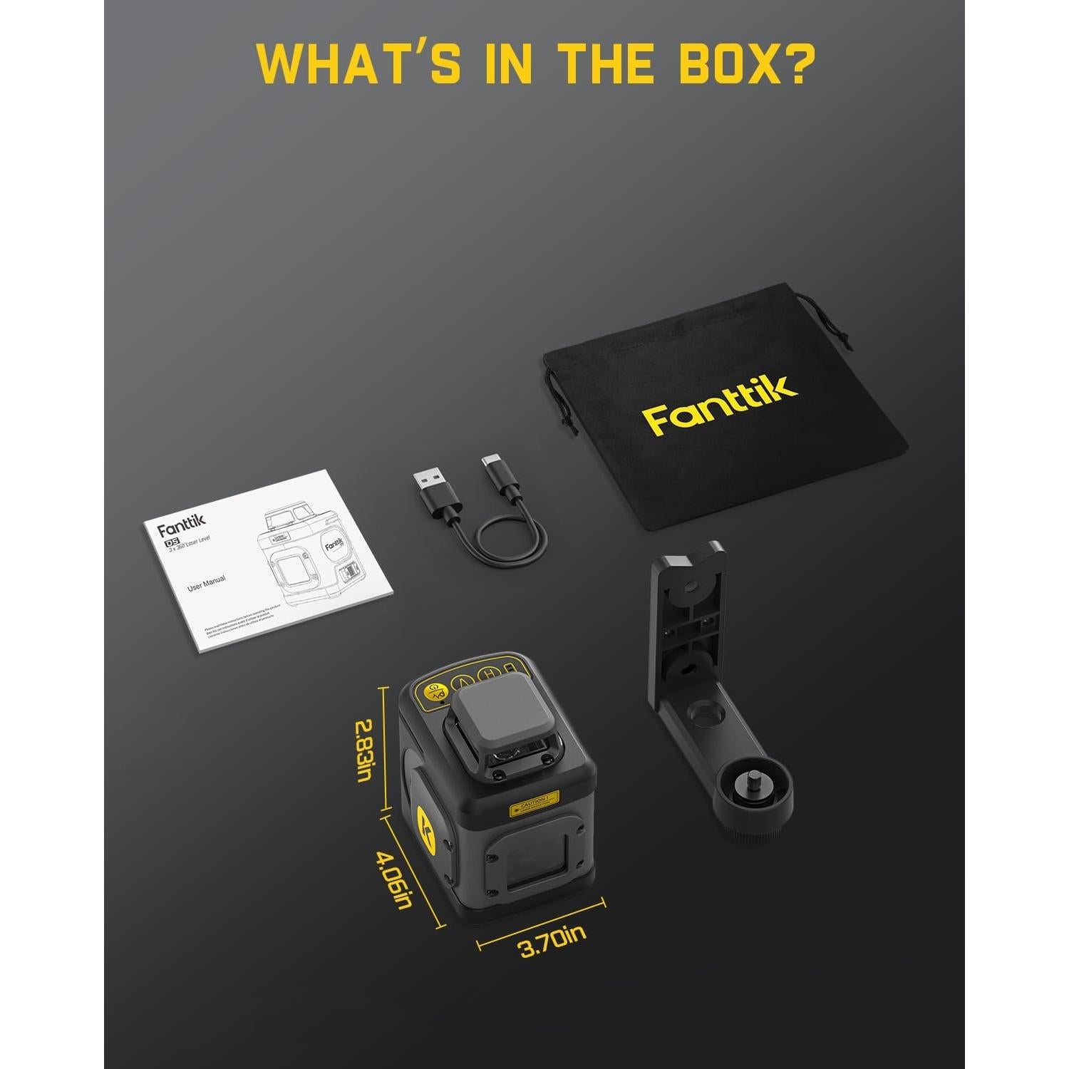 Nivel Láser 360° Fanttik D5 Verde Autonivelante 30 m