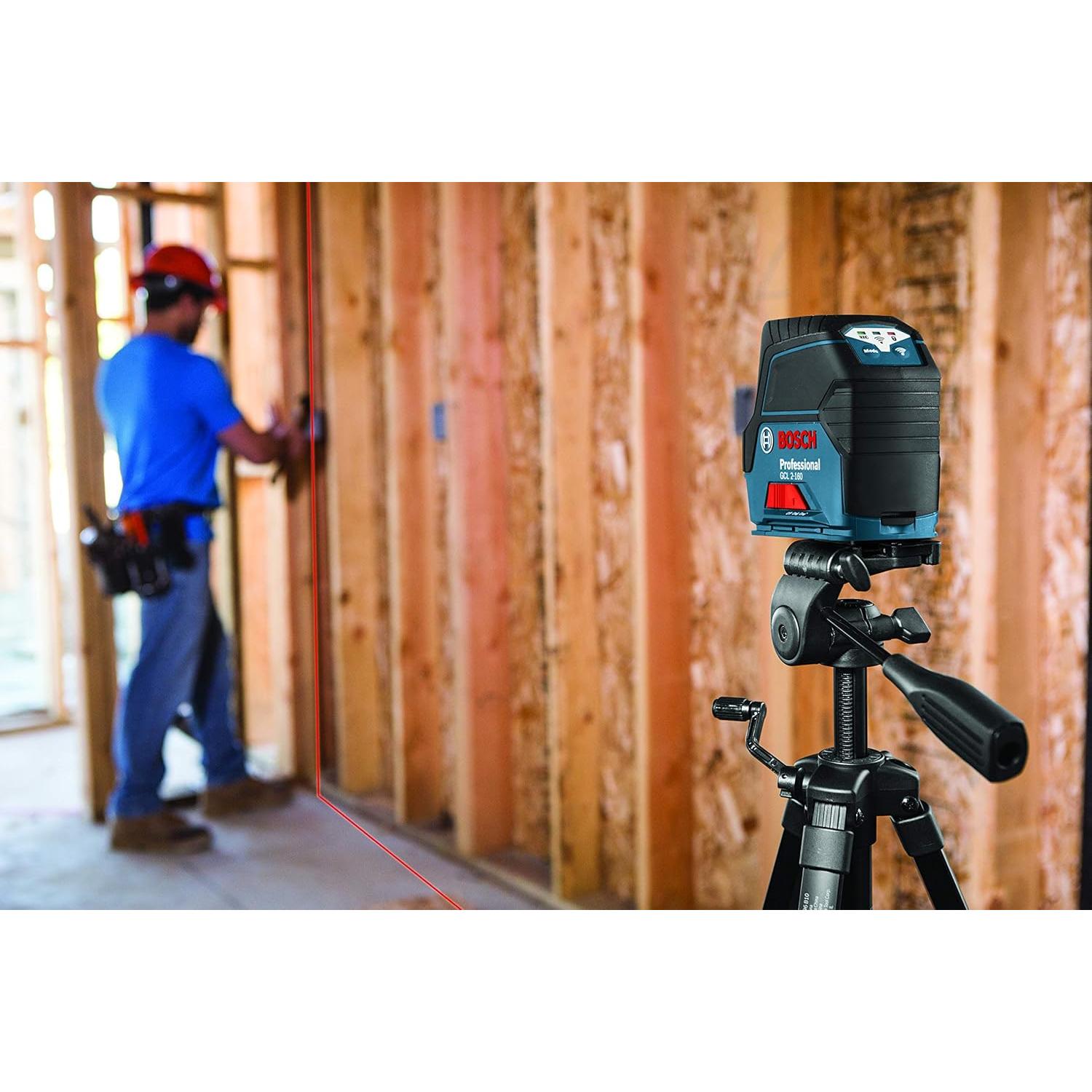 Láser de Línea Cruzada Bosch GCL 2-160 19,81 m con Soporte