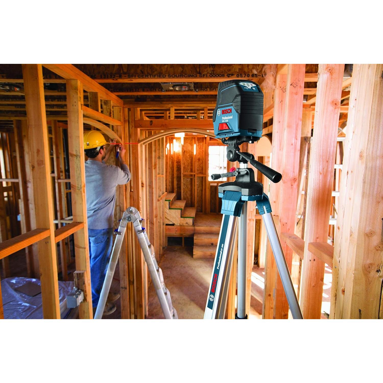 Láser de Línea Cruzada Bosch GCL 2-160 19,81 m con Soporte