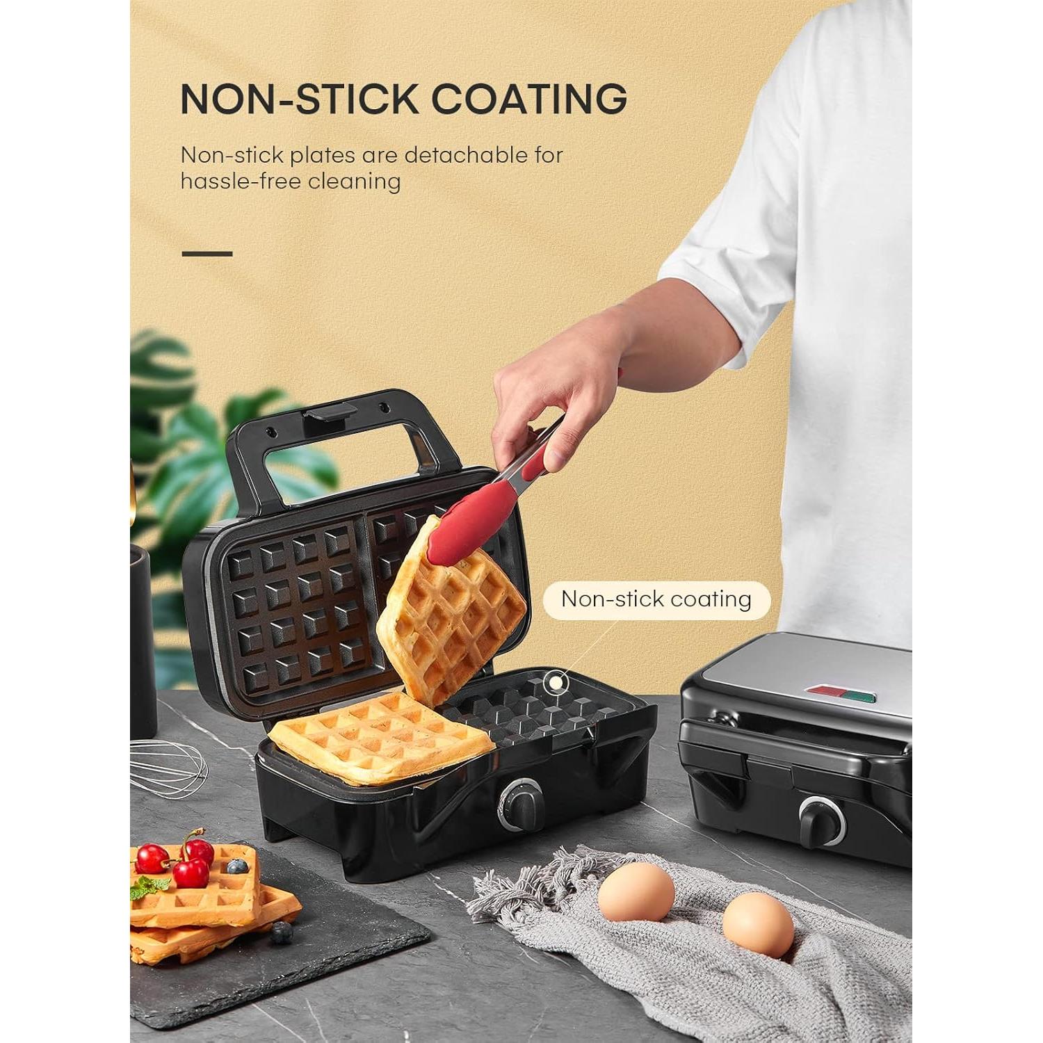 Hacedor de Sándwiches FOHERE 3 en 1 1200W Placas Removibles