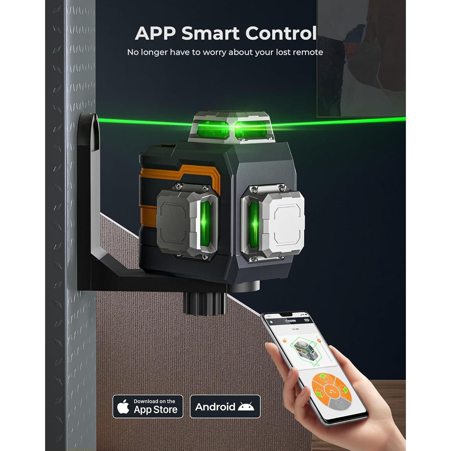 Nivel Láser CIGMAN CM-S01 3x360° Verde con Control Remoto