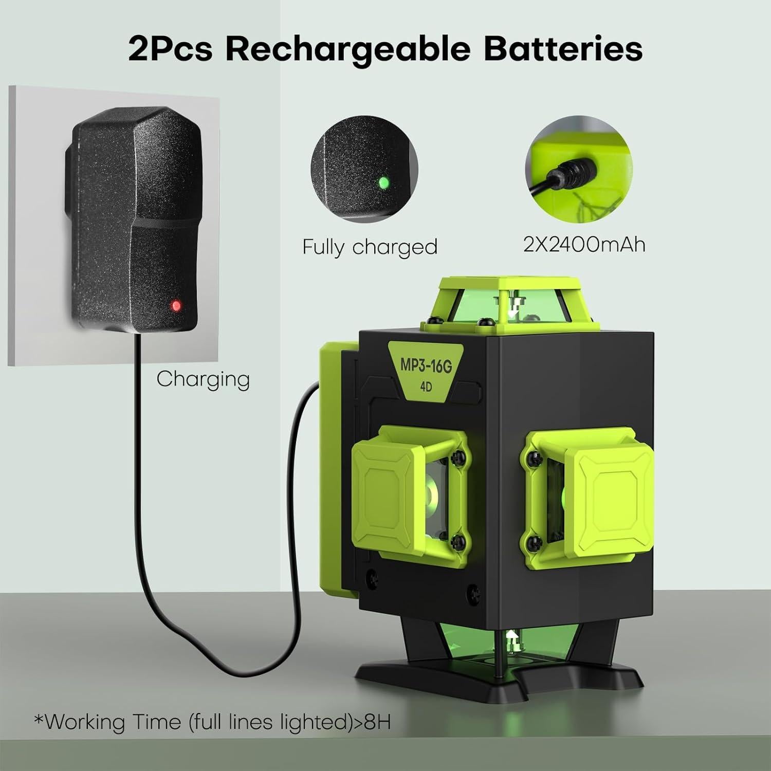 Nivel láser 4D 16 líneas UIFGVJH auto nivelante 30m