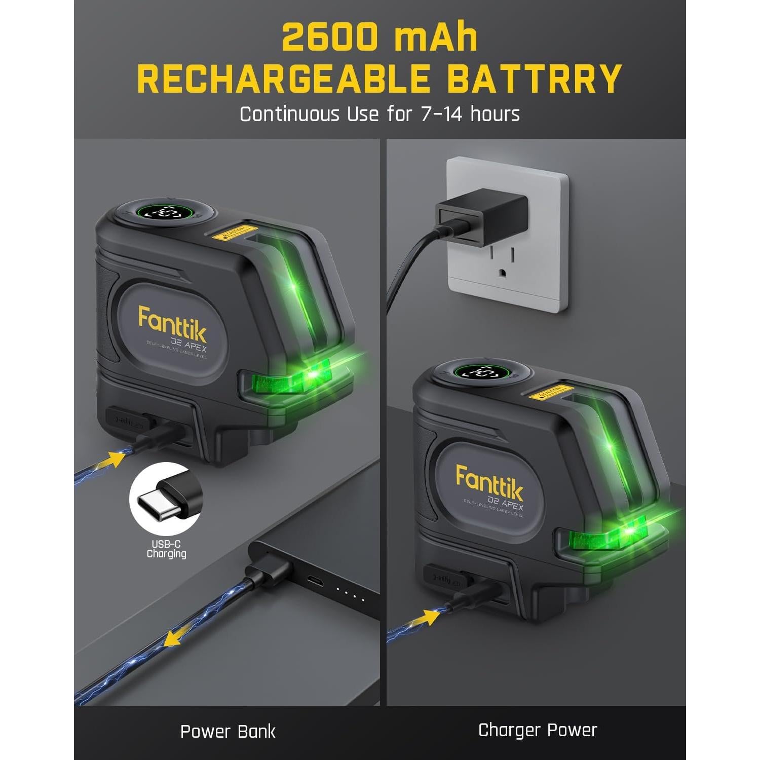 Nivel Láser Verde Fanttik D2 APEX Autonivelante 100 ft